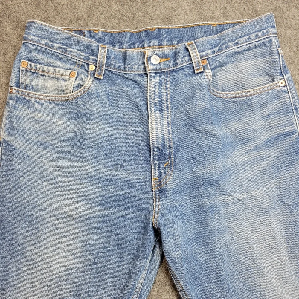 Levis 505 Jeans‎ Mens 36x30 Blue Denim Regular Fit Red Tab Straight Leg Casual